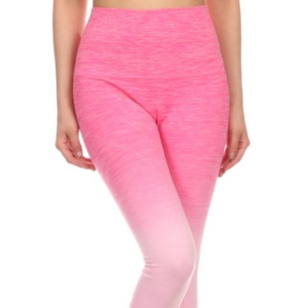 NWT Yoga Dry-Fit Ombre Compression Leggings Seamless High Waist Tummy support - Picture 6 of 9